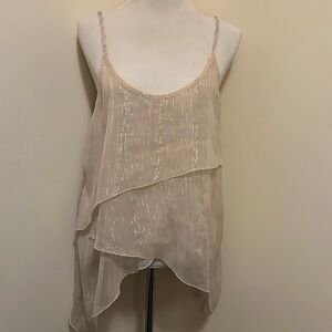 Truth Cream Asymmetrical Tiered Camisole